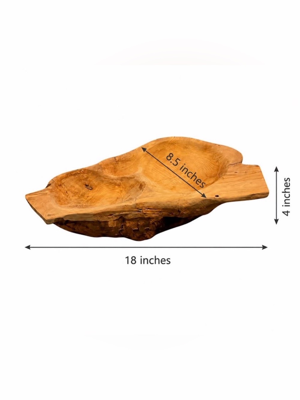 CHARCUTERIE Shallow Bowl Made from Burl Wood Piece Hand Carved